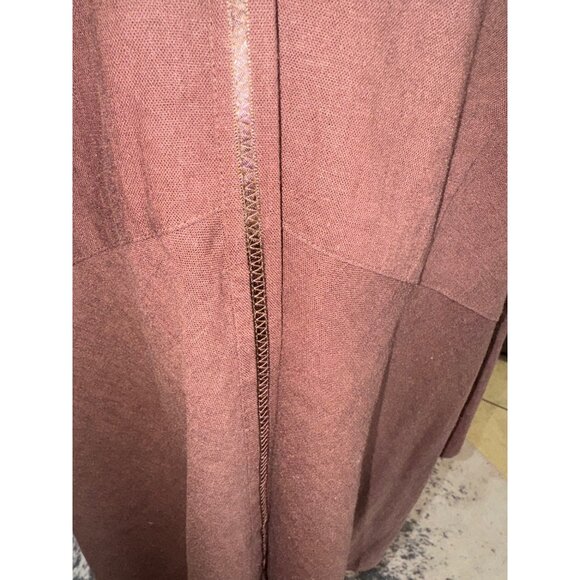 Brown Napa Valley Woman 22W Tunic Top With Crochet Trim & Sequin Linen Casual - Picture 8 of 9